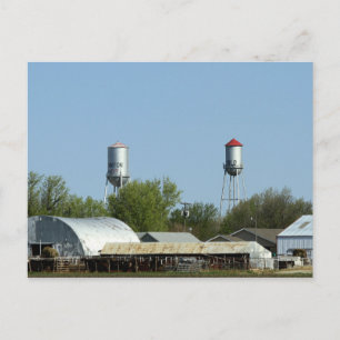 Canton, Kansas, Hot and Cold Water Towers Postcard