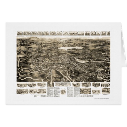 Canton, MA Panoramic Map - 1918 Cards (Front Horizontal)