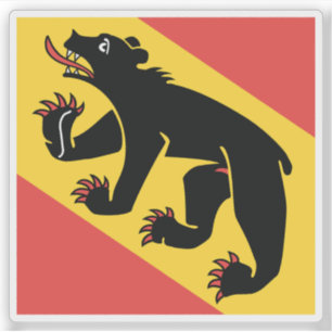 Canton of Bern flag, Switzerland Sticker