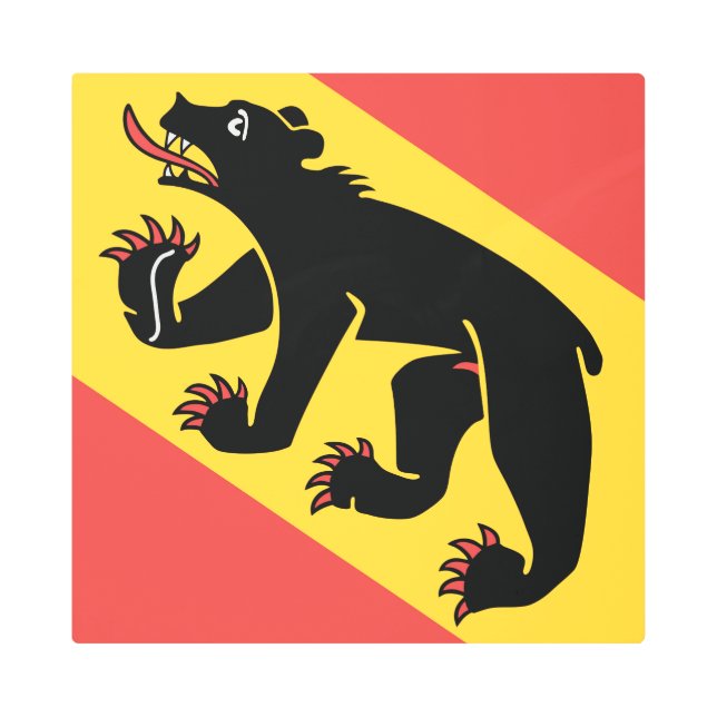 Canton of Bern flag Switzerland symbol Metal Print (Front)