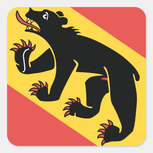Canton of Bern flag Switzerland symbol Square Sticker (Front)