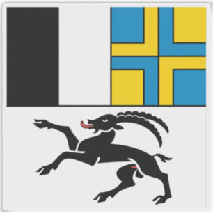 Canton of Graubünden flag, Switzerland Sticker