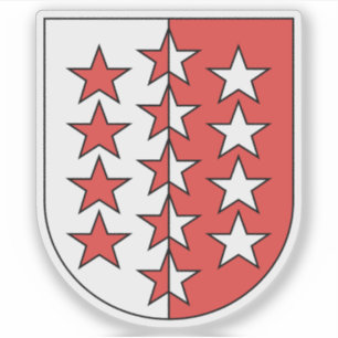 Canton of Valais coat of arms, Switzerland Sticker