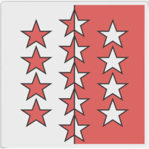 Canton of Valais flag, Switzerland Sticker