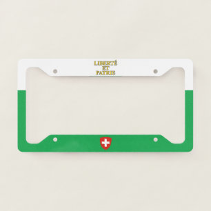 Canton of Vaud flag, Switzerland License Plate Frame