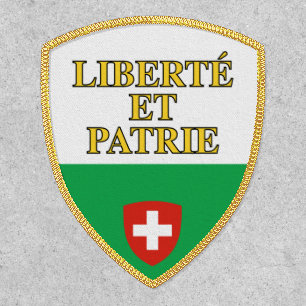 Canton of Vaud flag, Switzerland Patch