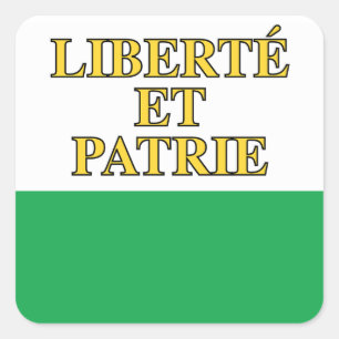 Canton of Vaud flag, Switzerland Square Sticker