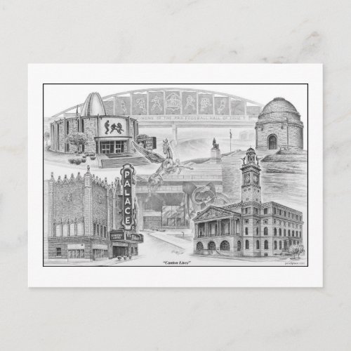 Canton Ohio Historic Landmarks Postcard