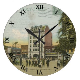Canton, Ohio Post Card Clock - Harter Bank 1915