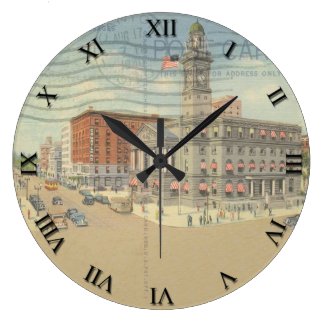 Canton, Ohio Post Card Clock - Public Square 1940