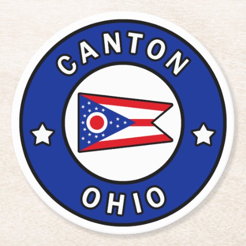 Canton Ohio Round Paper Coaster