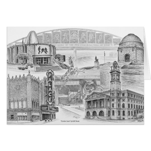 Canton Ohio Stark County Drawing by Kelli Swan (Front Horizontal)