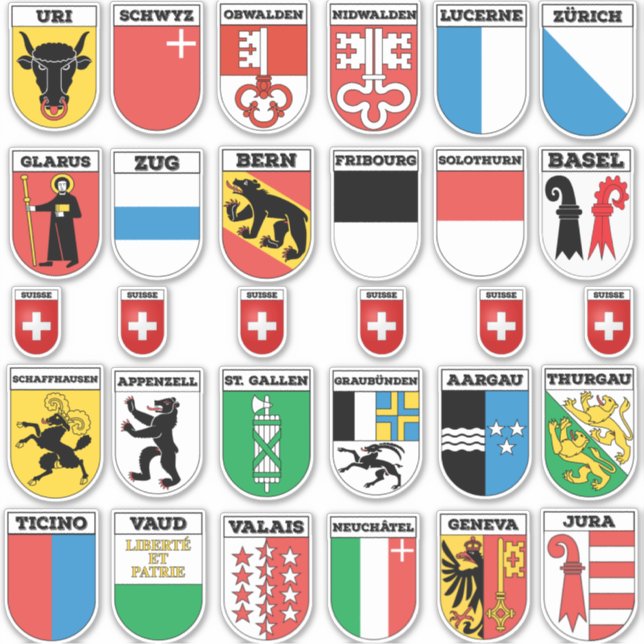 Lot De 25 Autocollants Drapeau Suisse En Vinyle - Stickers 2D, Parfait Pour Décorer Casque, Valise, Laptop