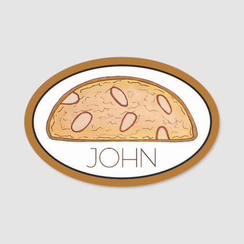 Cantucci Italian Almond Biscotti Pastry Shop Baker Name Tag