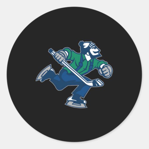 Canuck Hockey Ice Skating Canadian For Canada Team Classic Round Sticker
