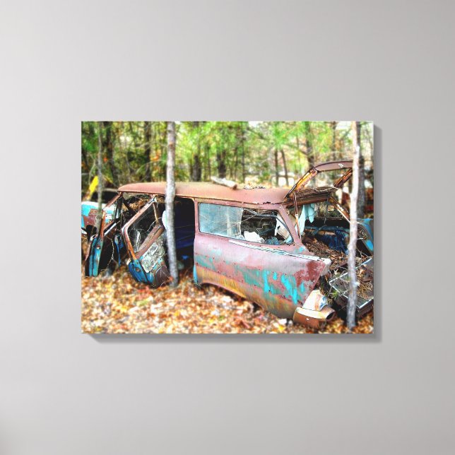 Canvas 1957 Chevy Nomad Nostalgia Junkyard Art (Front)
