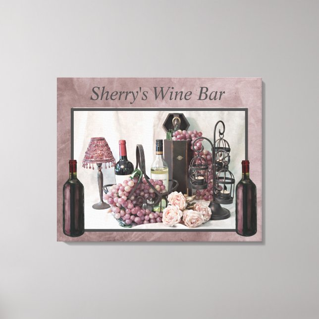 Canvas 30" x 24"  "Sherry's" Wine Bar Print (Front)