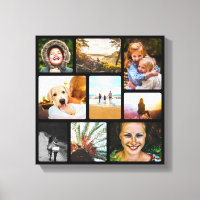 Canvas 9 Photo Template Rounded Black Wall Piece