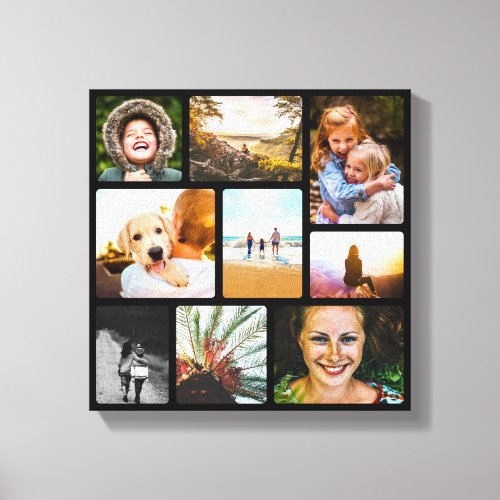 Canvas 9 Photo Template Rounded Black Wall Piece