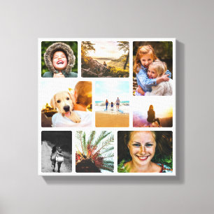 Canvas 9 Photo Template Rounded White Wall Piece