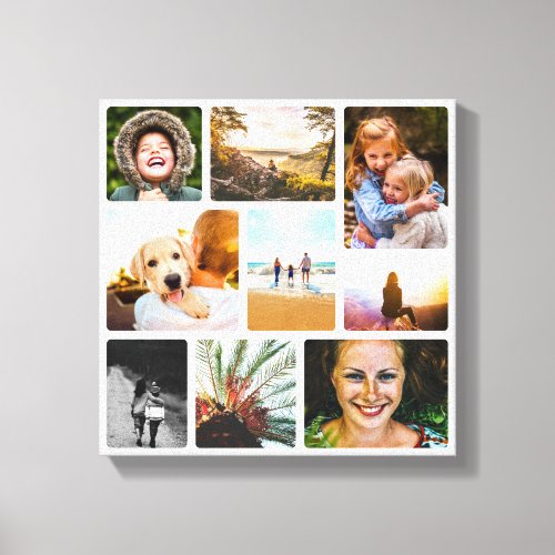 Canvas 9 Photo Template Rounded White Wall Piece