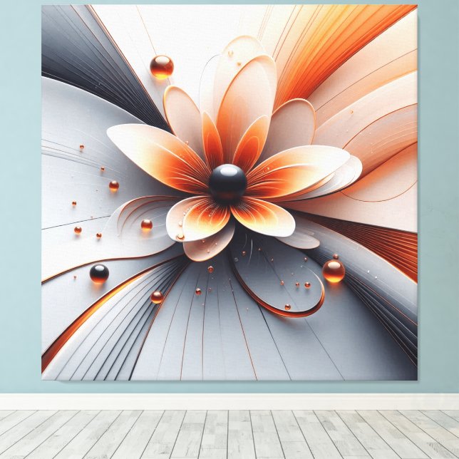 Canvas abstract flora wall art (Insitu(Wood Floor))