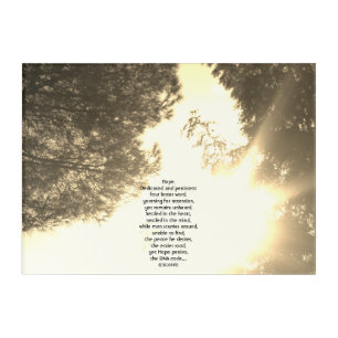 canvas acrylic photograph with Hope Poem design Print