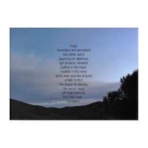 canvas acrylic photograph with Hope Poem design Print