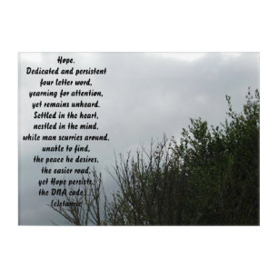canvas acrylic photograph with Hope Poem design Print