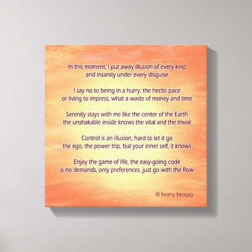 Canvas art about serenity peace of mind