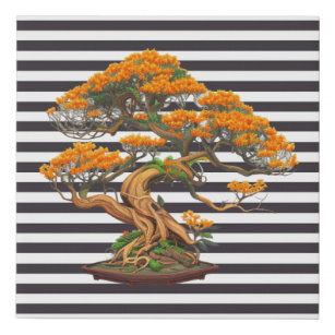 Canvas Art Deco Bonsai Tree, Whimsical