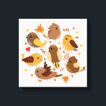 Canvas Art-Fall Birds<br><div class="desc">Canvas wall art shown with a cute autumn fall birds art print. 
Customize this item or buy as is.


Stock Image
freepik.com</div>