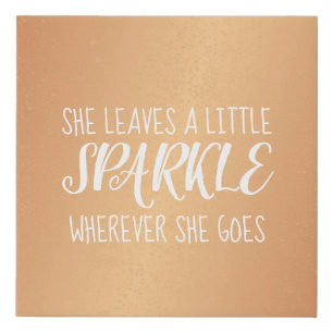 Canvas Art - Leaves Sparkle Copper