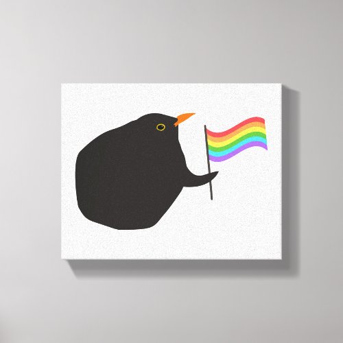 Canvas art lgbt rainboe flag with bird