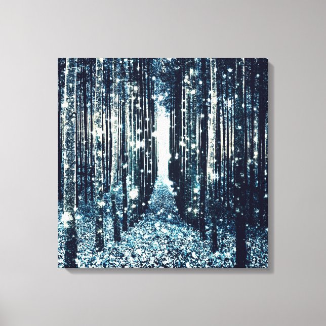 Canvas Art : Magical Forest Teal Gray Elegance (Front)