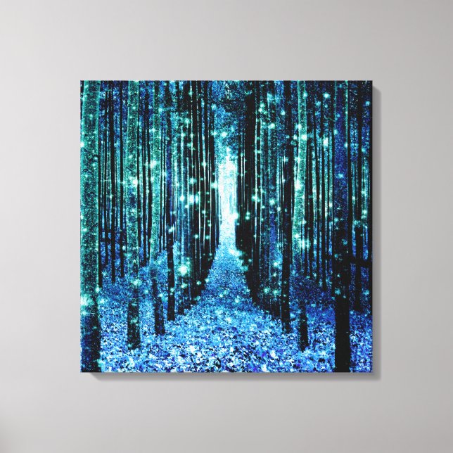 Canvas Art: Magical Forest Turquoise Teal Print (Front)