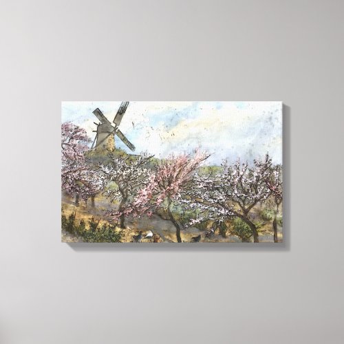 Canvas Art_Windmill and Blossoms