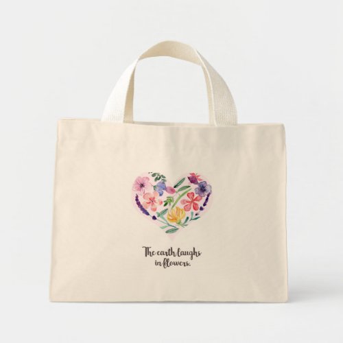 Canvas Baf _ The earth laughs in flowers Mini Tote Bag