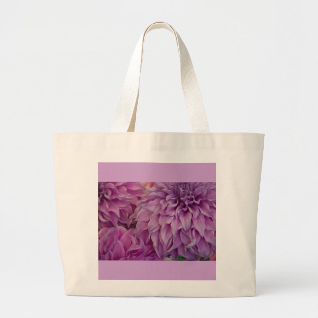 Canvas Bag, Dahlia # 151 Large Tote Bag (Front)