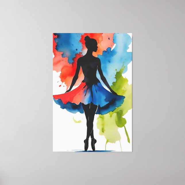 canvas Bailarina abstract art in watercolor Print (Front)