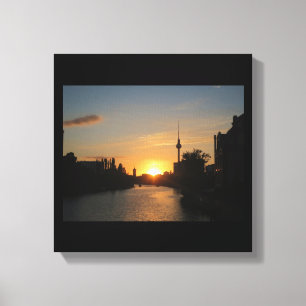Canvas Berlin Germany Skyline Night Fernsehturm Print