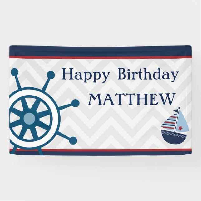 Canvas Birthday Party Sailor Banner (Horizontal)