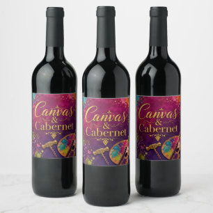 Canvas & Cabernet Paint and Sip Wine Label