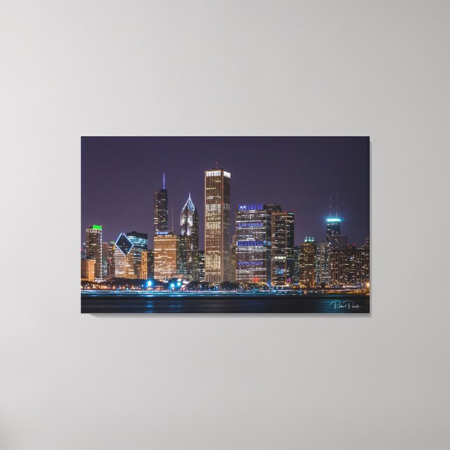 Canvas - Chicago Skyline Illinois with Night Sky (Front)