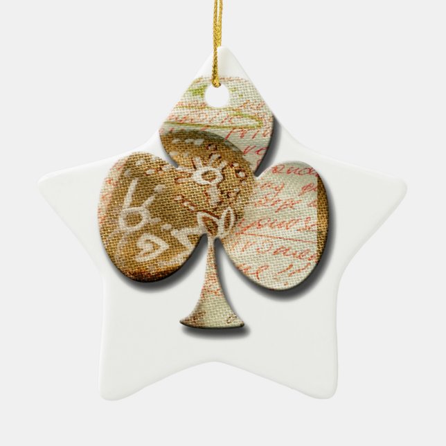 Canvas clover ceramic ornament (Front)