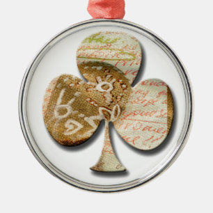 Canvas clover metal ornament