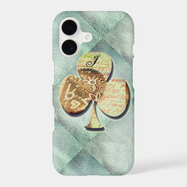 Canvas clover  with Monogram Iphone Case (Back)