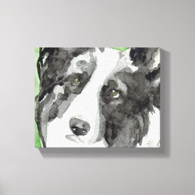 Canvas Dog Art With Border Collie Print (Front)