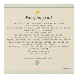 Canvas- Eat your fruit Faux Canvas Print