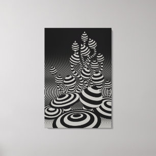 Canvas geometric Magic Mushrooms gray